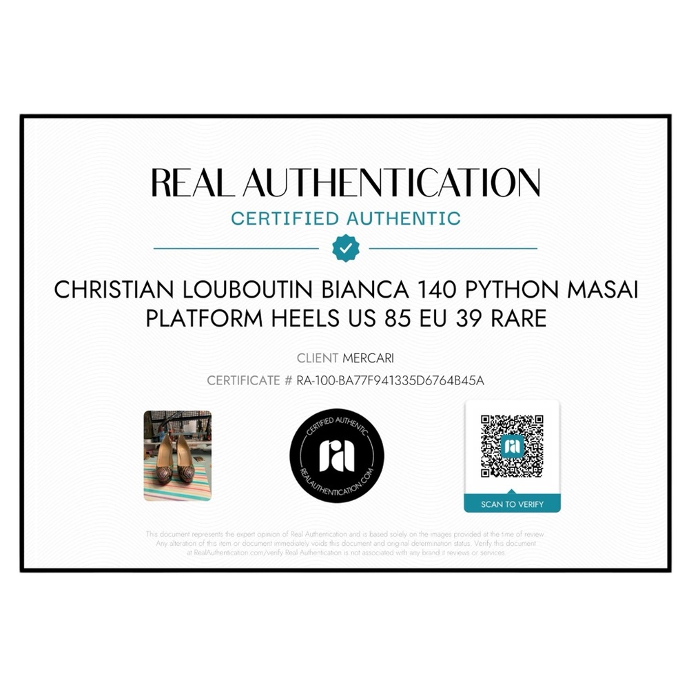 Christian Louboutin Bianca 140 Python Masai Platform Heels US 8.5 EU 39 Rare - Picture 11 of 11
